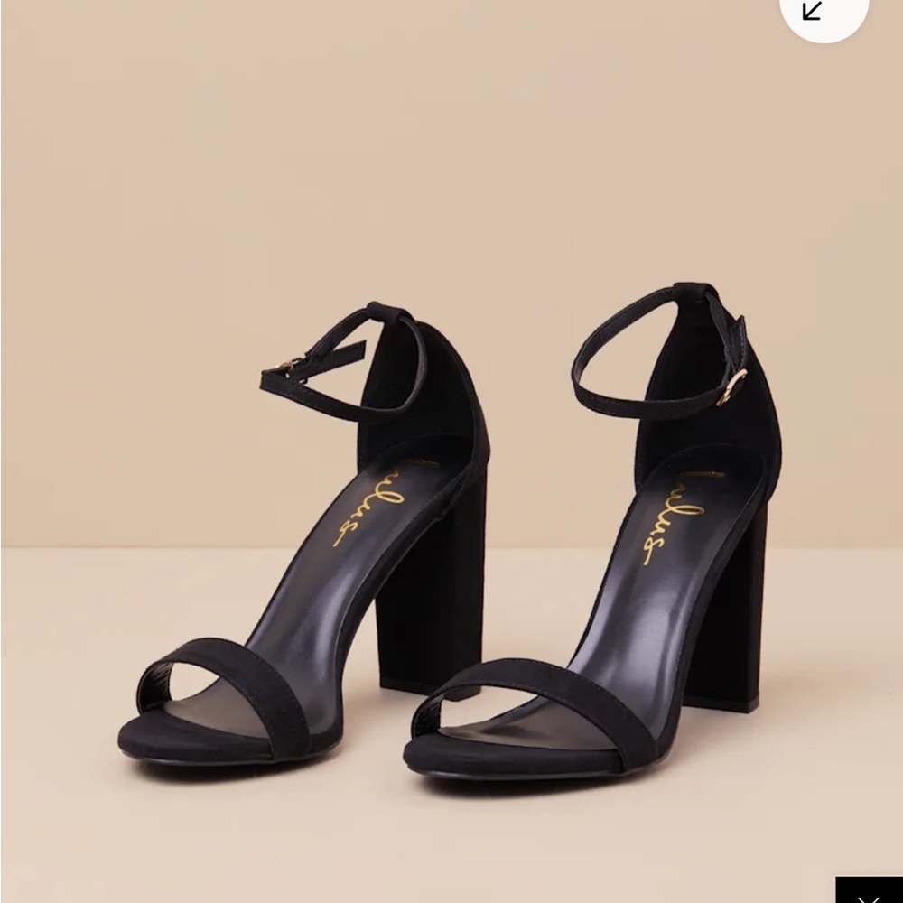 Lulu's Classic Black Block Heels